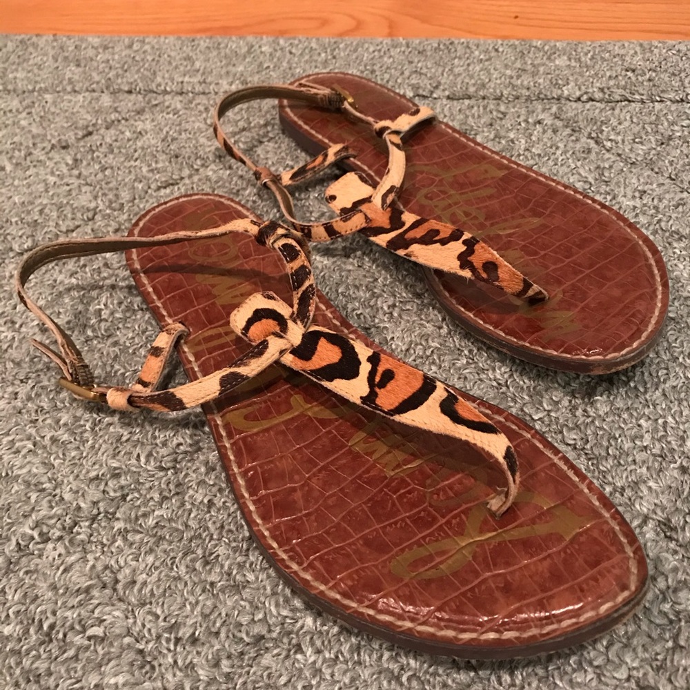 Sam Edelman calf hair cheetah print sandals